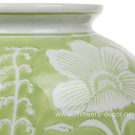 Ваза Шинуазри Весенний зеленый (керамика), D19xH30 см - фото 2