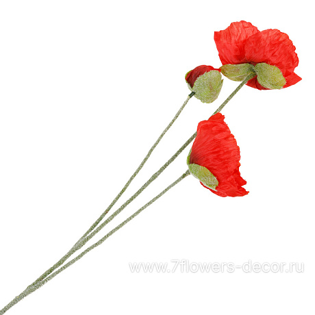 Цветок искусственный Мак, H76 см - фото 1