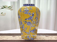 Ваза "Шинуазри Канареечный" (керамика), D20xH37 см - фото 1