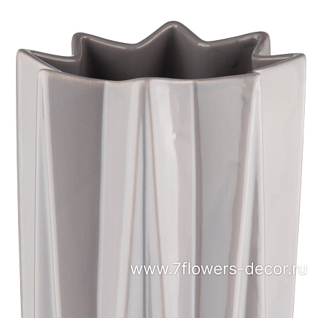 Ваза Bauhaus (керамика), D16,5xH55 см серая - фото 2