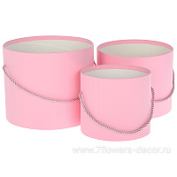 Коробка шляпная, D20xH17 см - D14xH13 см, набор (3 шт), без крышки, с ручкой - фото 1