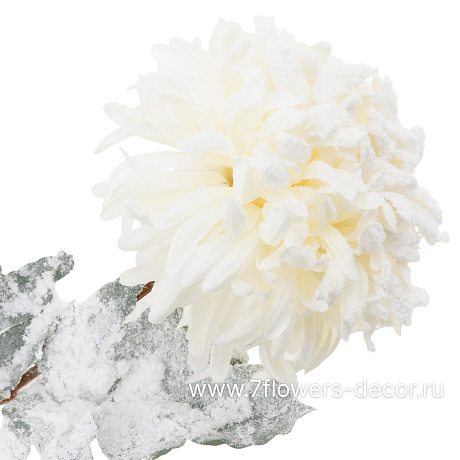 Цветок искусственный заснеженный Хризантема, H74 см - фото 2