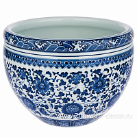Кашпо "Шинуазри Королевский синий" (керамика), D25xH19 см - фото 1