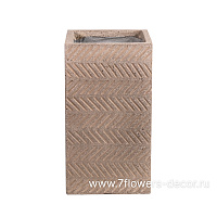Кашпо Nobilis Marco "Fishbone fossil wood Cube" (файкостоун), 25x25xH45 см - фото 1
