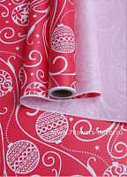 Бумага крафт белый "Новогодние шары", 70 смx10 м, 50г/м2 - фото 1