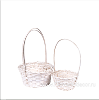 Корзина плетеная (бамбук), D23xH10 см - D17xH8 см, набор ( 3 шт) - фото 1