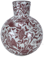 Ваза "Шинуазри Кардинал" (керамика), D20xH24 см - фото 1