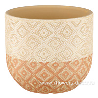 Кашпо "Узоры" (керамика), D17xH15 см - фото 1