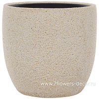 Кашпо Nobilis Marco "Mineral White Round" (полистоун), D40xH39 см, с тех.горшком - фото 1