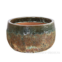 Кашпо Nobilis Marco "Green Round" (керамика), D36xH22 см - фото 1