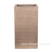 Кашпо Nobilis Marco "Fishbone fossil wood Cube" (файкостоун), 33x33xH60 см - фото 1