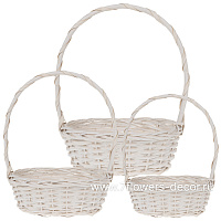 Корзина плетеная (ива), 31x25xH11/42 см - 23x19xH9/34 см, набор (3 шт) - фото 1