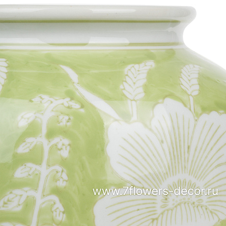 Ваза Шинуазри Весенний зеленый (керамика), D20xH36 см - фото 2