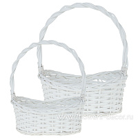 Корзина плетеная (ива), 38x21xH13/40 см, 31x19xH11/35 см, набор (2 шт) - фото 1