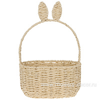 Корзина плетеная (бумага), 23x15xH12/34 см, 16,5x12xH9/28 см, с ушками, набор (2 шт) - фото 1