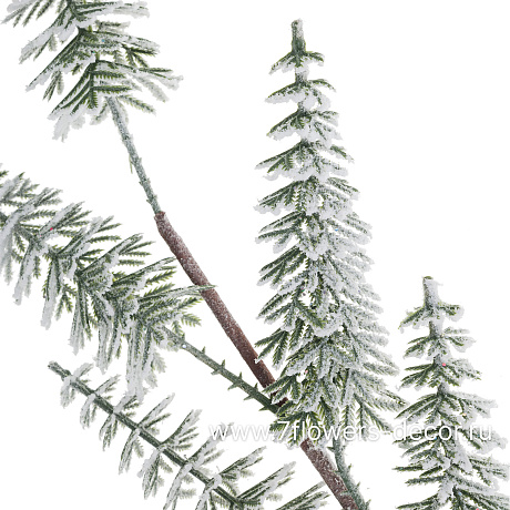 Ветка искусственная еловая заснеженная (пластик), H72 см - фото 2