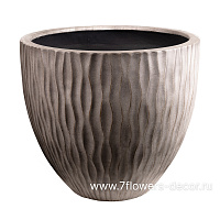 Кашпо Nobilis Marco "Wave texture Grey" (файкостоун), D60xH53 см - фото 1