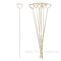 Крепеж для открыток в букете (металл) "Сердечко", H34,5 см, набор (10 шт) - фото 1