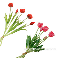 Букет искусственных цветов "Тюльпан", H46 см, с силиконовым покрытием - фото 1