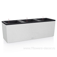 Кашпо Lechuza "Trio Stone Complete quarz white" (пластик), 130x42xH44 см - фото 1