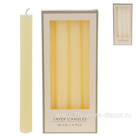 Свеча столовых (парафин), 20 см (4 шт) - фото 1