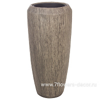 Кашпо Nobilis Marco "Pw-woodgrey Vase", (полистоун), D34хH75 см, с тех.горшком - фото 1