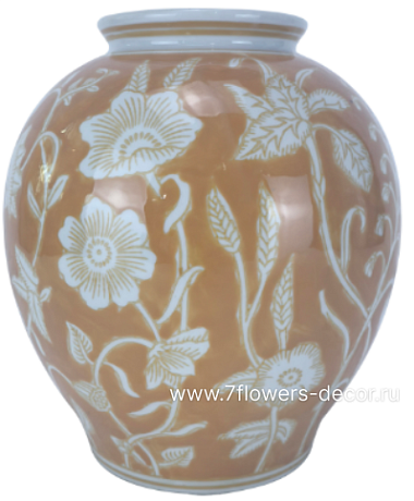 Ваза Шинуазри Кардинал (керамика), D18xH20,5 см - фото 1