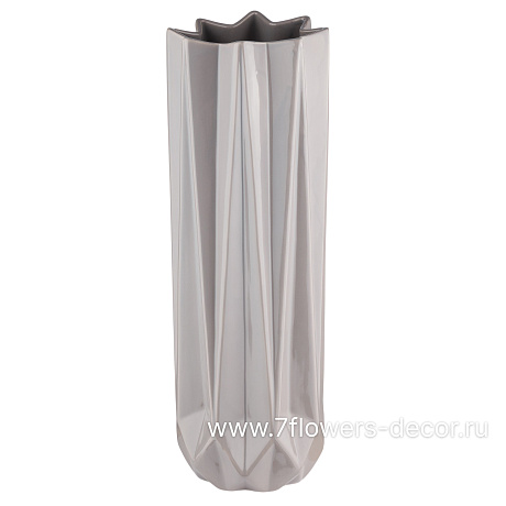 Ваза Bauhaus (керамика), D16,5xH55 см серая - фото 1