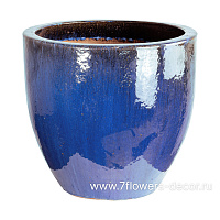 Кашпо Nobilis Marco "Egg Royal Blue" (керамика), D50xH47 см - фото 1