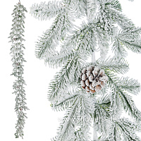 Гирлянда искусственная еловая заснеженная (пластик), 270 см - фото 1