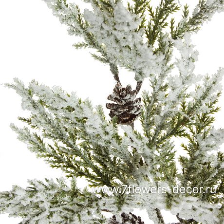 Ветка искусственная еловая заснеженная (пластик), H36 см - фото 2