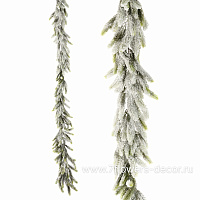 Гирлянда искусственная еловая заснеженная (пластик), 190 см - фото 1