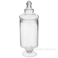 Ваза (стекло), D10xH28 см, с крышкой - фото 1