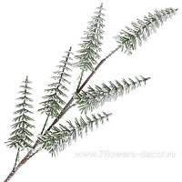 Ветка искусственная еловая заснеженная (пластик), H72 см - фото 1