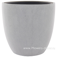 Кашпо Nobilis Marco "Cement Grey Round" (полистоун), D30xH28 см, с тех.горшком - фото 1