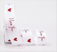 Лента атлас "I love you", 25 ммx20 ярд - фото 1