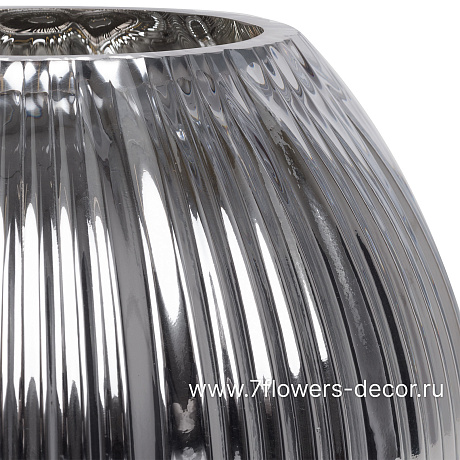 Ваза Royal silver (стекло), D21xH15 см - фото 2
