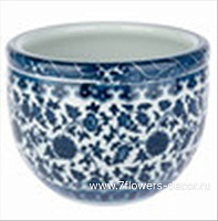 Кашпо "Шинуазри Королевский синий" (керамика), D14xH18 см - фото 1