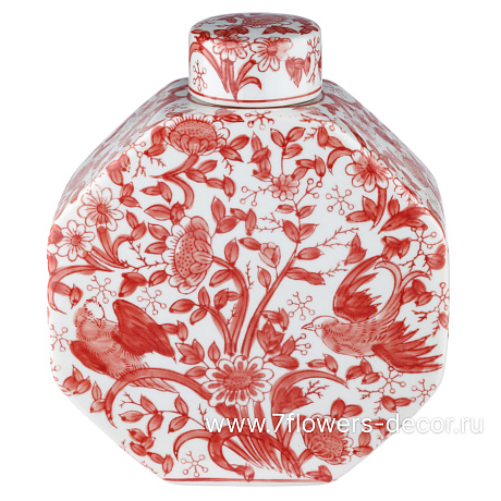 Ваза Шинуазри Кардинал (керамика), 20x9xH23 см - фото 1