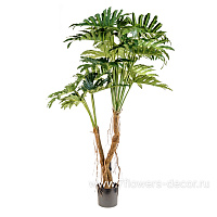 Растение искусственное в кашпо "Филодендрон Селлоум", H140 см, 18 листьев - фото 1