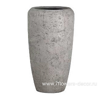 Кашпо Nobilis Marco "Rough Grey Vase" (полистоун), D34xH75 см - фото 1