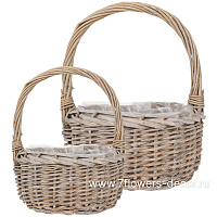 Корзина плетеная (ива), D25xH12/29 см, D20xH10/24 см, набор (2 шт) - фото 1