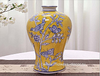 Ваза "Шинуазри Канареечный" (керамика), D20xH33 см - фото 1