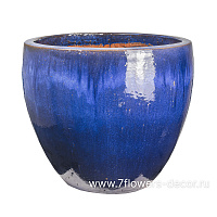 Кашпо Nobilis Marco "Egg Royal Blue" (керамика), D70xH60 см - фото 1