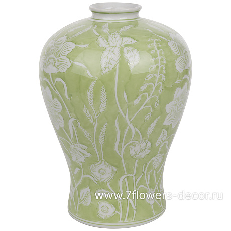 Ваза Шинуазри Green (керамика), D24xH34,5 см - фото 1