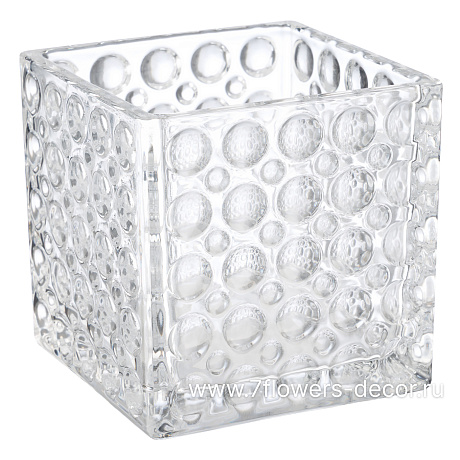 Ваза Куб 3D (стекло), D10xH10 см - фото 1