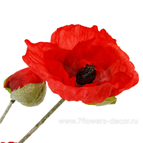 Цветок искусственный Мак, H76 см - фото 2