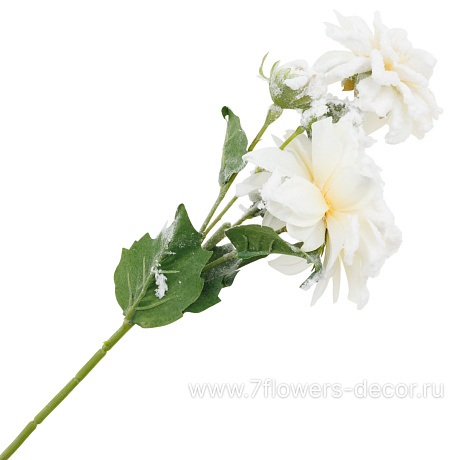 Цветок искусственный заснеженный Георгина, H55 см - фото 1