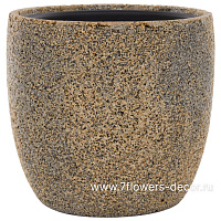 Кашпо Nobilis Marco "Mineral Brown Round" (полистоун), D30xH29 см, с тех.горшком - фото 1