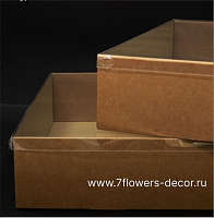 Коробка самосборная (крафт), 45x45xH12 см, набор (10 шт), с крышкой - фото 1